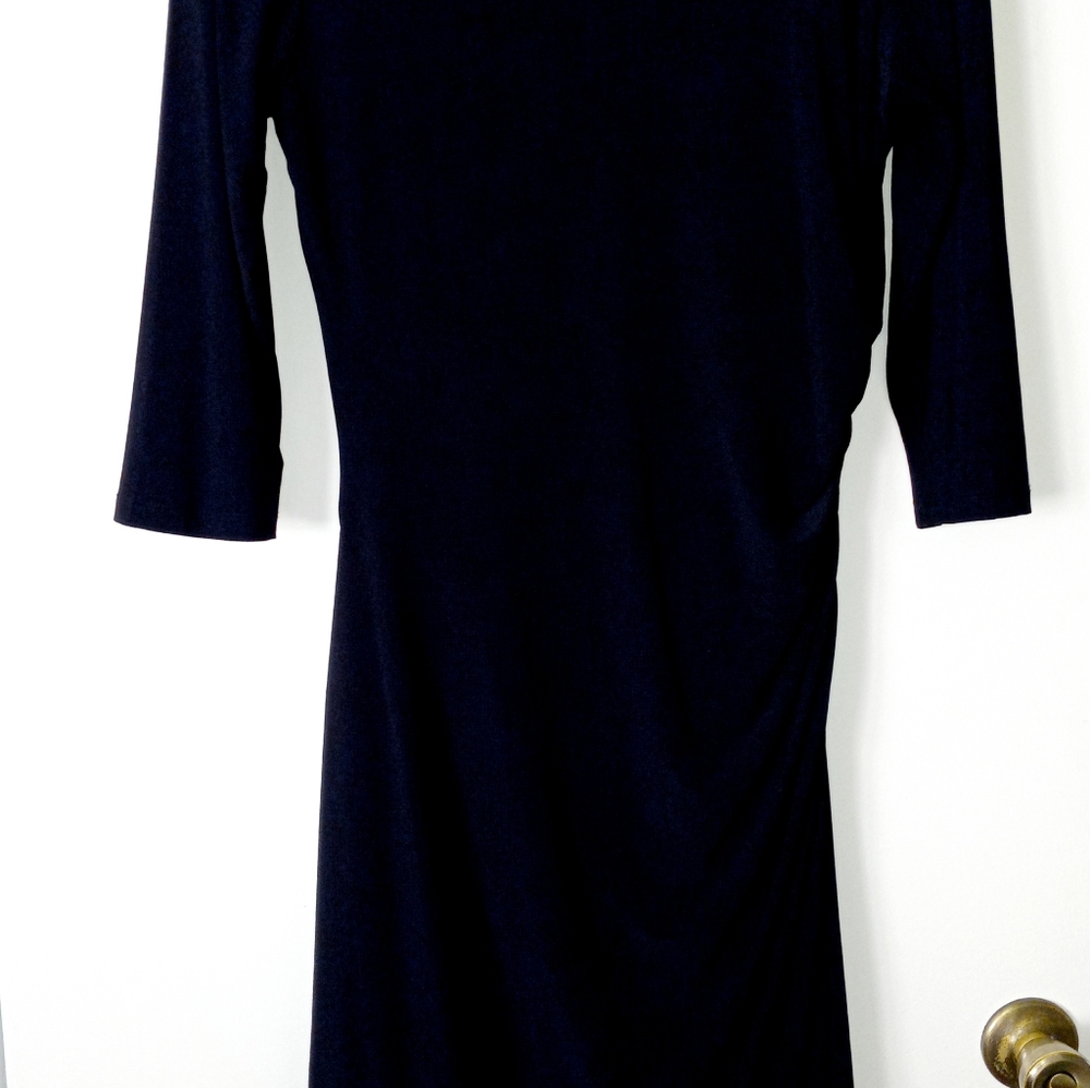 Ronni Nicole size 12 little black dress long sleeve scoop cowl 3/4 sleev… - Picture 4 of 10